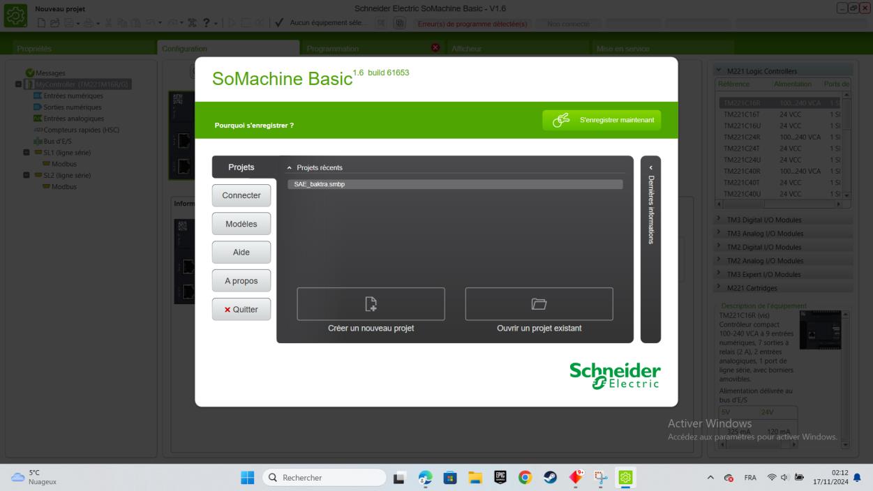 Programmation sur SoMachine Basic